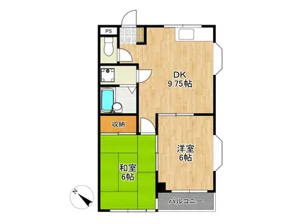 セフィーロ(2DK/3階)の間取り写真