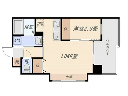 ガーデンクロス上之園(1LDK/6階)の間取り写真