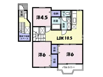 アンジェリーク(3LDK/2階)の間取り写真