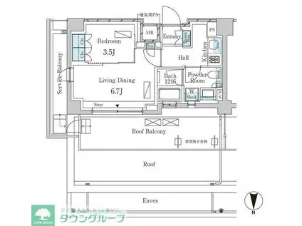 ラティエラ武蔵小杉(1LDK/6階)の間取り写真