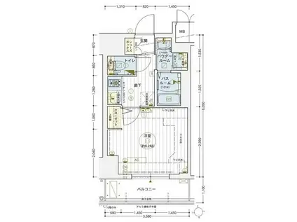 エステムコート梅田北IIゼニス(1K/13階)の間取り写真