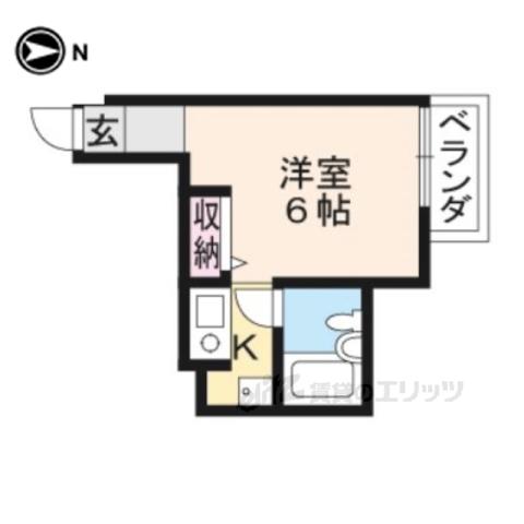 ラピス京都神宮道(1K/2階)の間取り写真