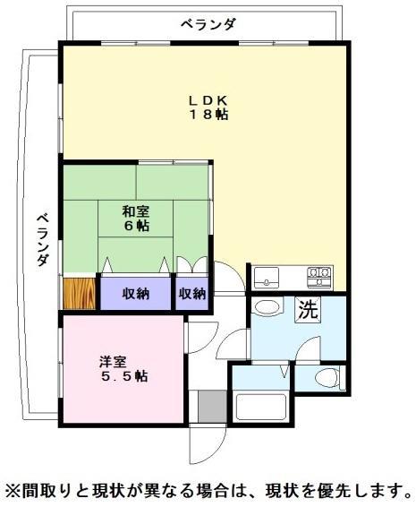 ラフェスタ彦根Ⅱ(2LDK/2階)の間取り写真