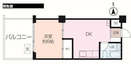 マンション下目黒苑(1DK/6階)の間取り写真