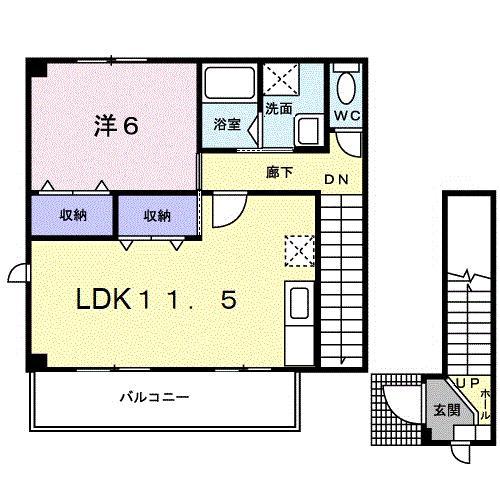 S&Y.ウエスト(1LDK/2階)の間取り写真