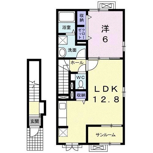 NMON・IIIL(1LDK/2階)の間取り写真