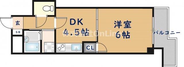 メルシー2000(1DK/3階)の間取り写真