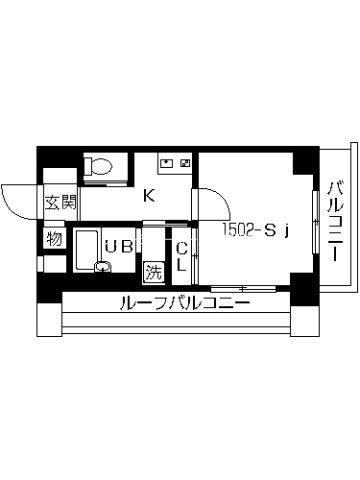 スカイコート本郷東大前壱番館(1K/15階)の間取り写真