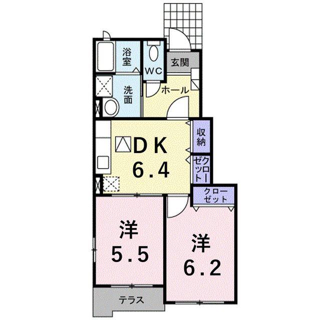 フォルトグランデ II(2DK/1階)の間取り写真