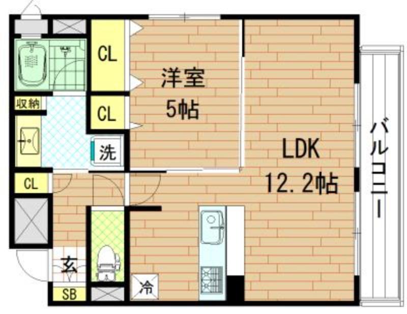 サージュ天王寺(1LDK/8階)の間取り写真