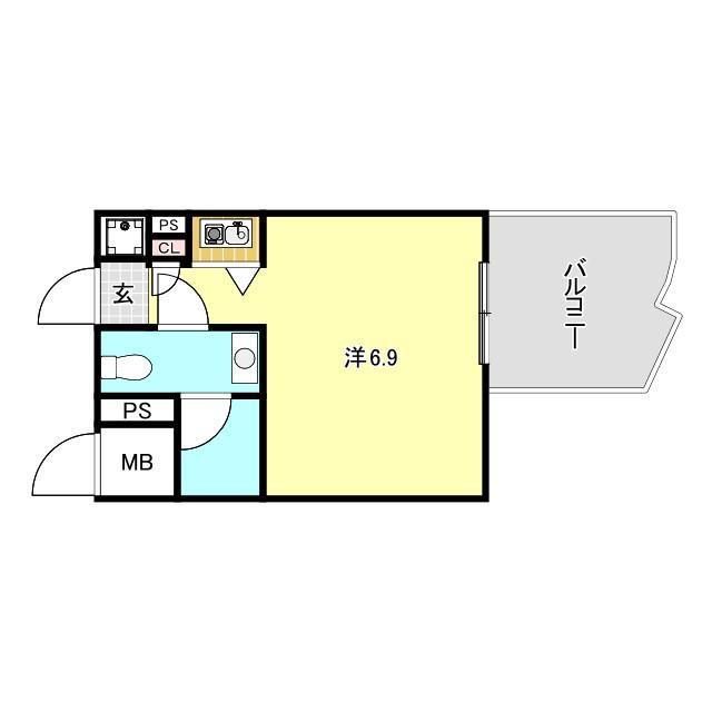 インターフェルティR2甲子園(1K/10階)の間取り写真