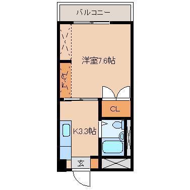 第一コーポグリーン(1K/3階)の間取り写真