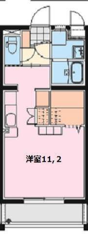 エンデバー(ワンルーム/1階)の間取り写真