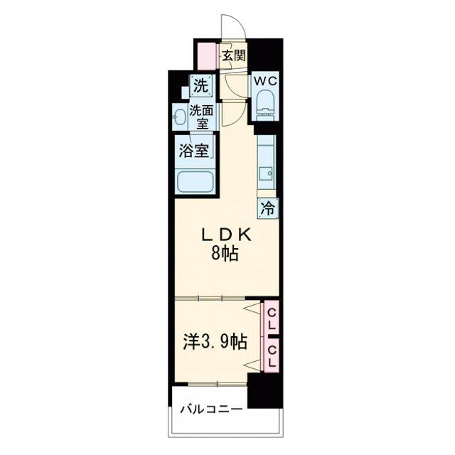 アーバネックス東梅田(1LDK/3階)の間取り写真
