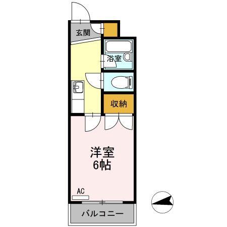 平成第二ビル(1K/3階)の間取り写真