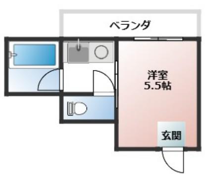 サンライズ伊伝居(ワンルーム/3階)の間取り写真