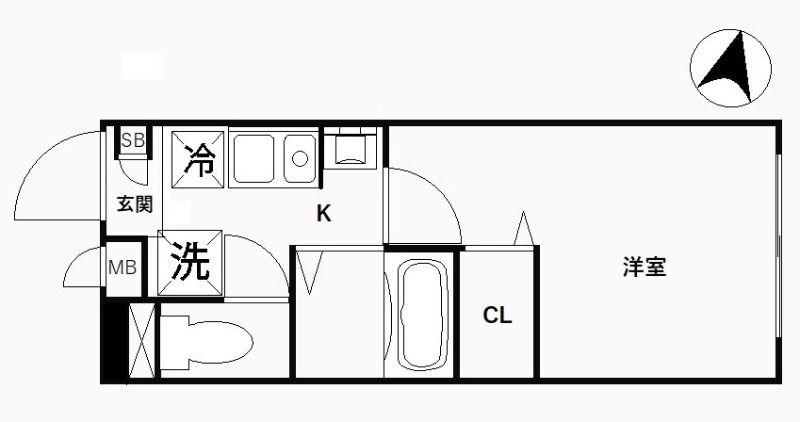 CREAL王子ノース(1K/4階)の間取り写真