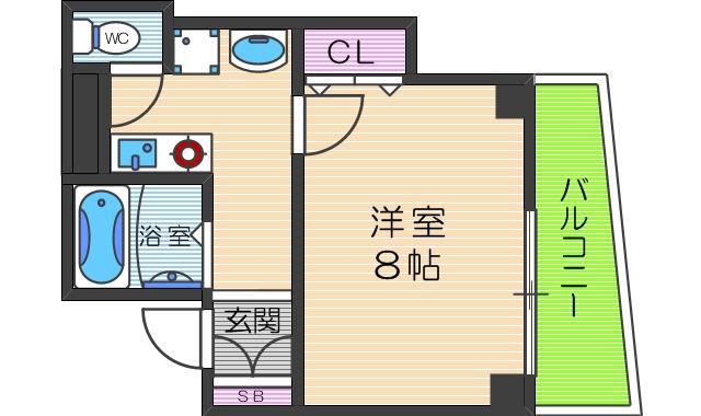 ヴィクトワール福島(1K/4階)の間取り写真