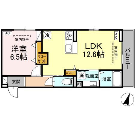 ザフィーア相南(1LDK/3階)の間取り写真