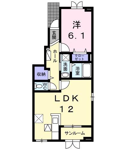 ル・ボン(1LDK/1階)の間取り写真