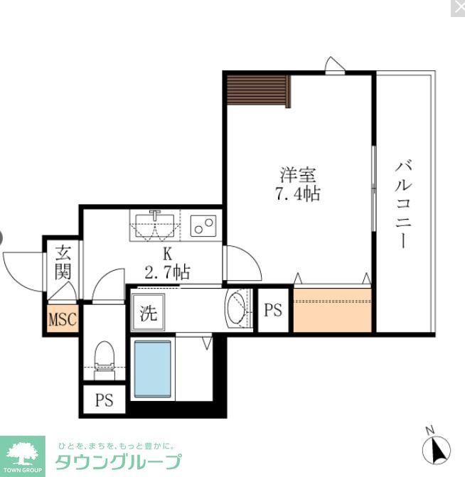 へーベルビルズ元住吉(1K/4階)の間取り写真