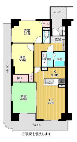 グランヴィ和合(3LDK/5階)の間取り写真