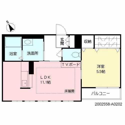 シャーメゾンペリドット(1LDK/2階)の間取り写真