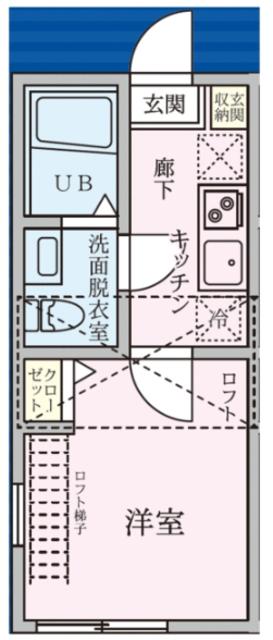 スタンフォード多摩美(1K/1階)の間取り写真