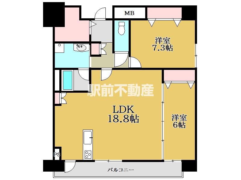 ADORABLE(2LDK/10階)の間取り写真