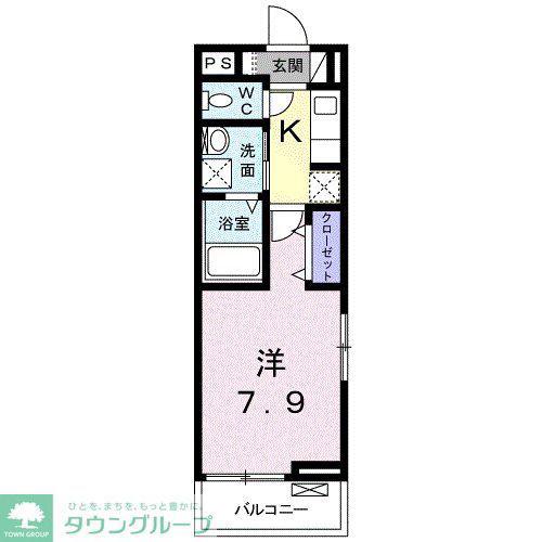 ルミナス ショア(1K/2階)の間取り写真