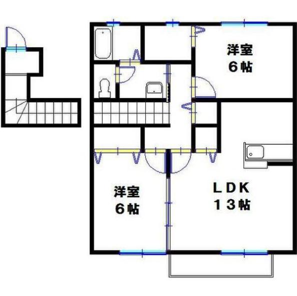 メゾン・クレール(2LDK/2階)の間取り写真