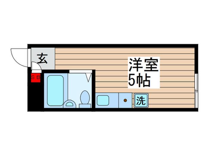 北小金ハイツ(ワンルーム/1階)の間取り写真
