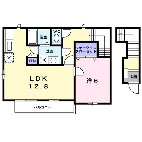 ラ シャンテ(1LDK/2階)の間取り写真