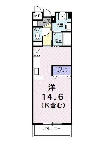 エテルノジェンテ(ワンルーム/2階)の間取り写真