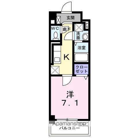 ハッピーメゾン VI(1K/3階)の間取り写真