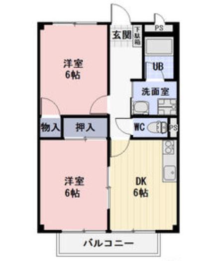 ストーク稲葉A棟(2DK/1階)の間取り写真
