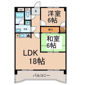 ラフォーレDAIDOU(2LDK/3階)の間取り写真