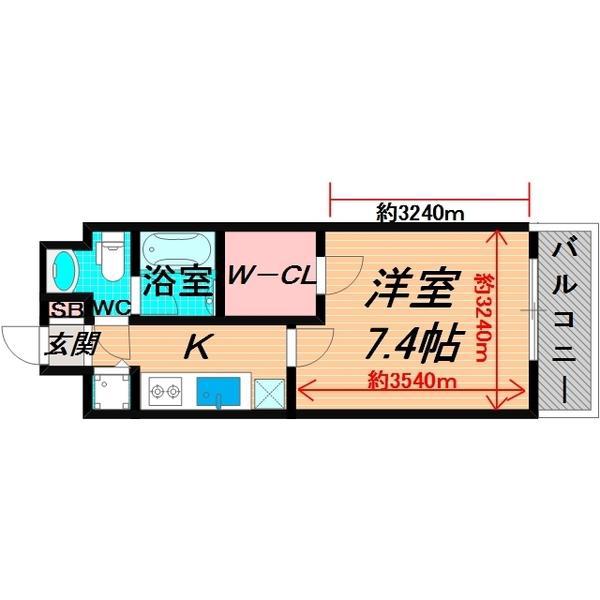 TS SQUARE城東野江(1K/8階)の間取り写真