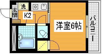 田窪アパート(1K/1階)の間取り写真