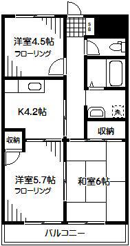 STレジデンス(3K/1階)の間取り写真