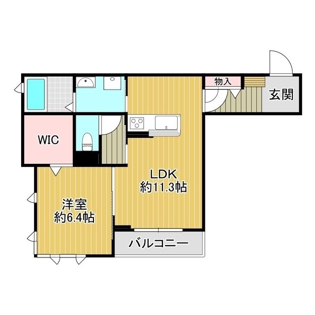 PLAISIR(1LDK/1階)の間取り写真