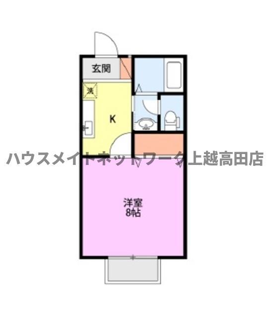 エヴァーグリーン(1K/1階)の間取り写真