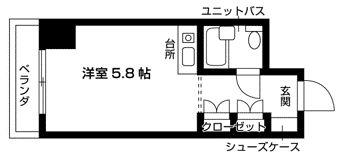 グリーンスクウェアー砧(ワンルーム/3階)の間取り写真
