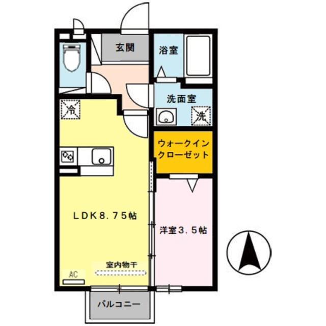 グランディールII(1LDK/1階)の間取り写真