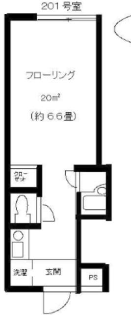 CKヒルズ(ワンルーム/2階)の間取り写真