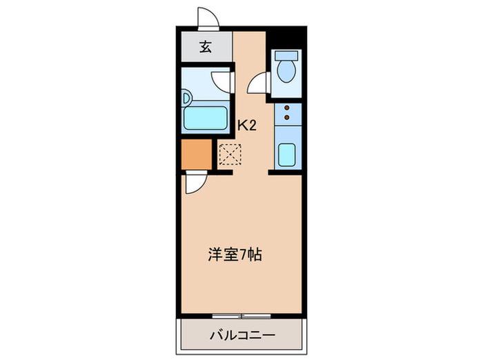 コーポラス鴨池(1K/3階)の間取り写真