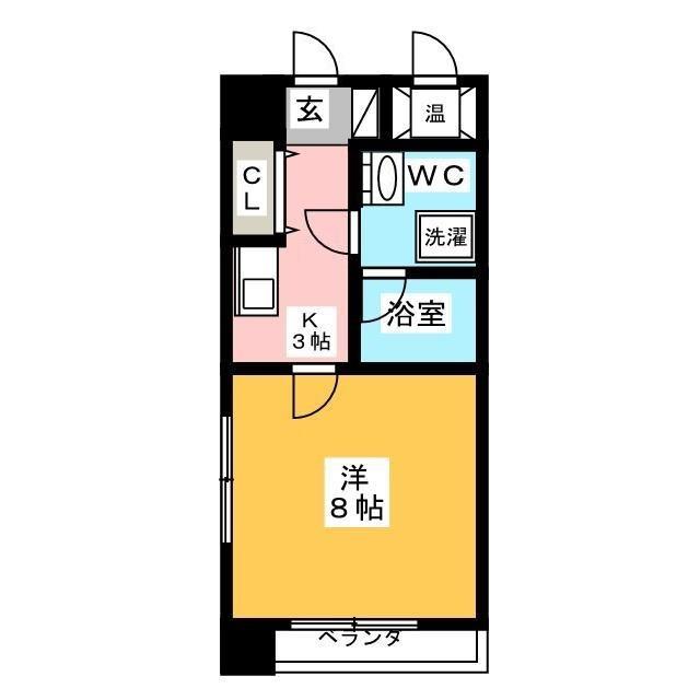 PIGEON VERT(1K/3階)の間取り写真