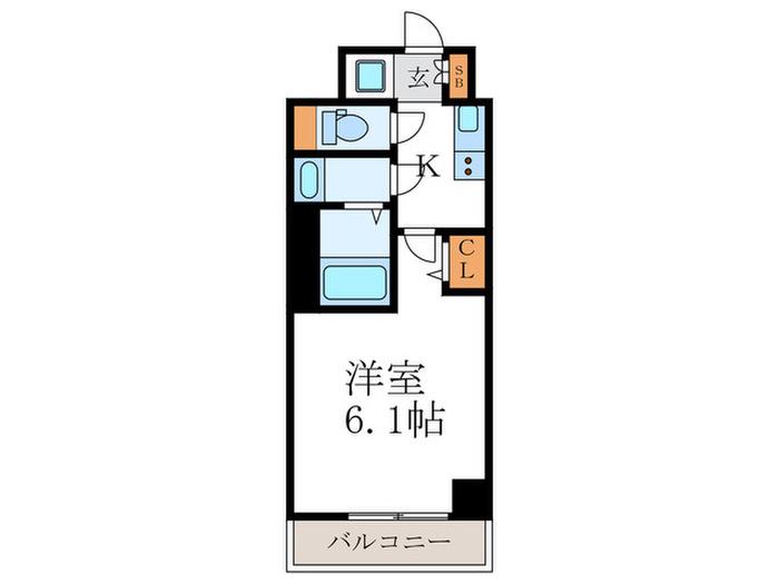 エステムコート京都西院(1K/4階)の間取り写真