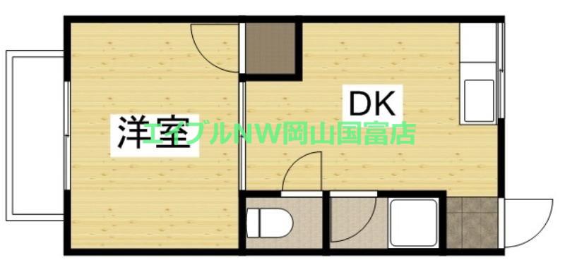 B・フォレストVI(1DK/1階)の間取り写真