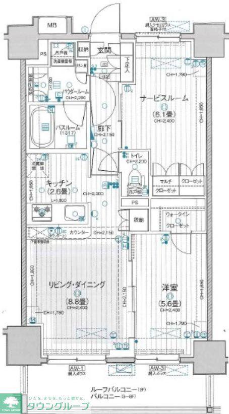 パレステージ曳舟II(1SLDK/2階)の間取り写真
